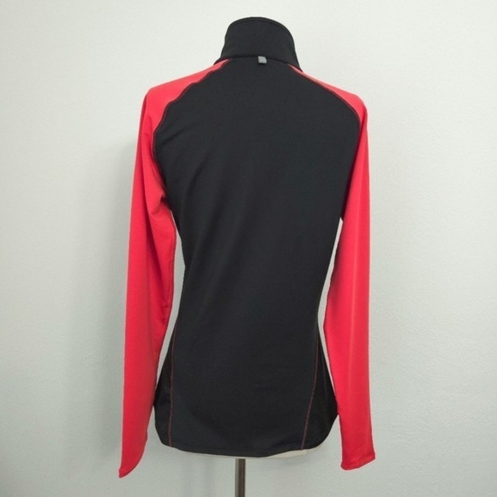 Nike Running Red & Black‎ Dri Fit Mock Neck 1/4 Zip Long Sleeve Top- Women's M - Picture 3 of 8